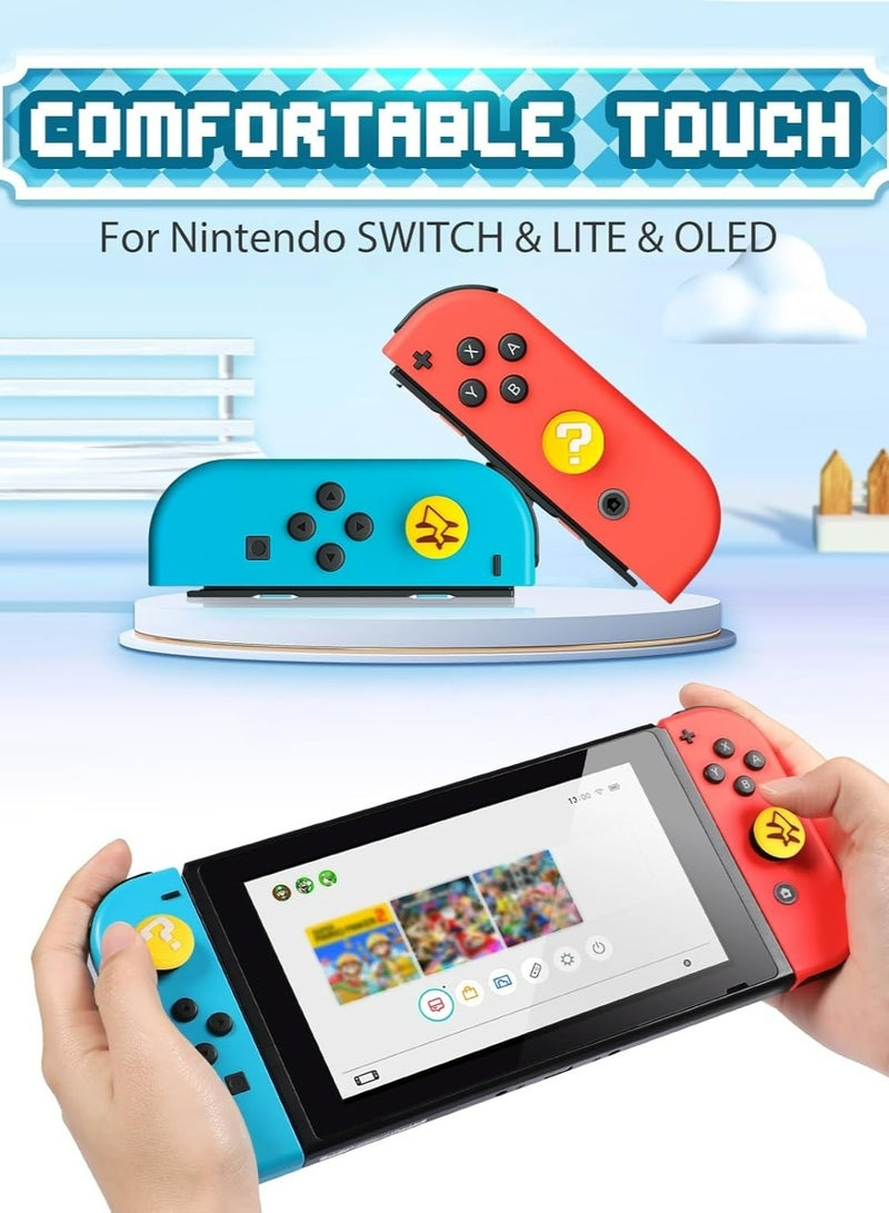 4Pcs for Nintendo Switch Thumb Grips Cute Cartoon Anime Design Kawaii 3D Silicone Joystick Caps Joycon Controller Button Covers for Nintendo Switch/OLED/Switch Lite for Boys Girls Kids Teens Tail  - Image 4
