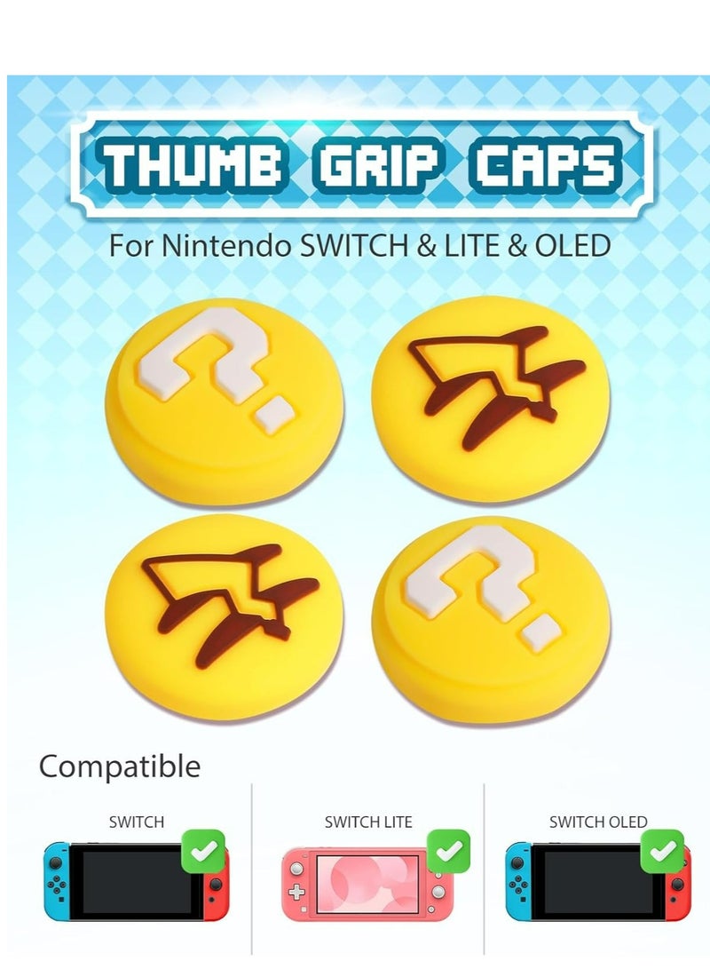 4Pcs for Nintendo Switch Thumb Grips Cute Cartoon Anime Design Kawaii 3D Silicone Joystick Caps Joycon Controller Button Covers for Nintendo Switch/OLED/Switch Lite for Boys Girls Kids Teens Tail  - Image 3