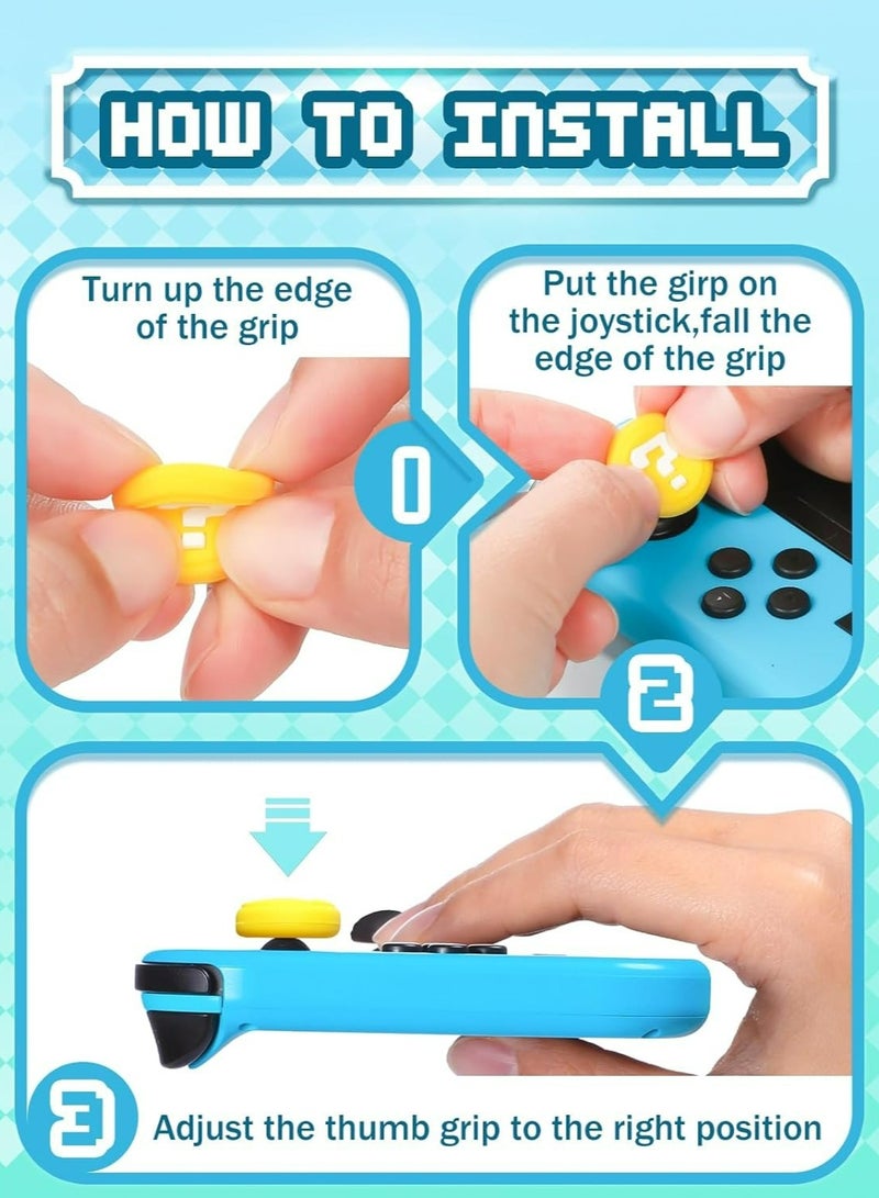 4Pcs for Nintendo Switch Thumb Grips Cute Cartoon Anime Design Kawaii 3D Silicone Joystick Caps Joycon Controller Button Covers for Nintendo Switch/OLED/Switch Lite for Boys Girls Kids Teens Tail  - Image 5