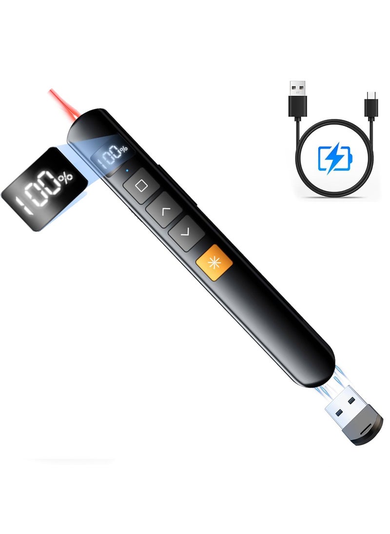 NajmStyle Presentation Clicker Wireless Presenter 2.4GHz Presentation Remote Control PowerPoint Red Laser Pen with Hyperlink & Volume Control, Slideshow Clicker with Laser Pointer for Mac Laptop Computer Office  - Image 1