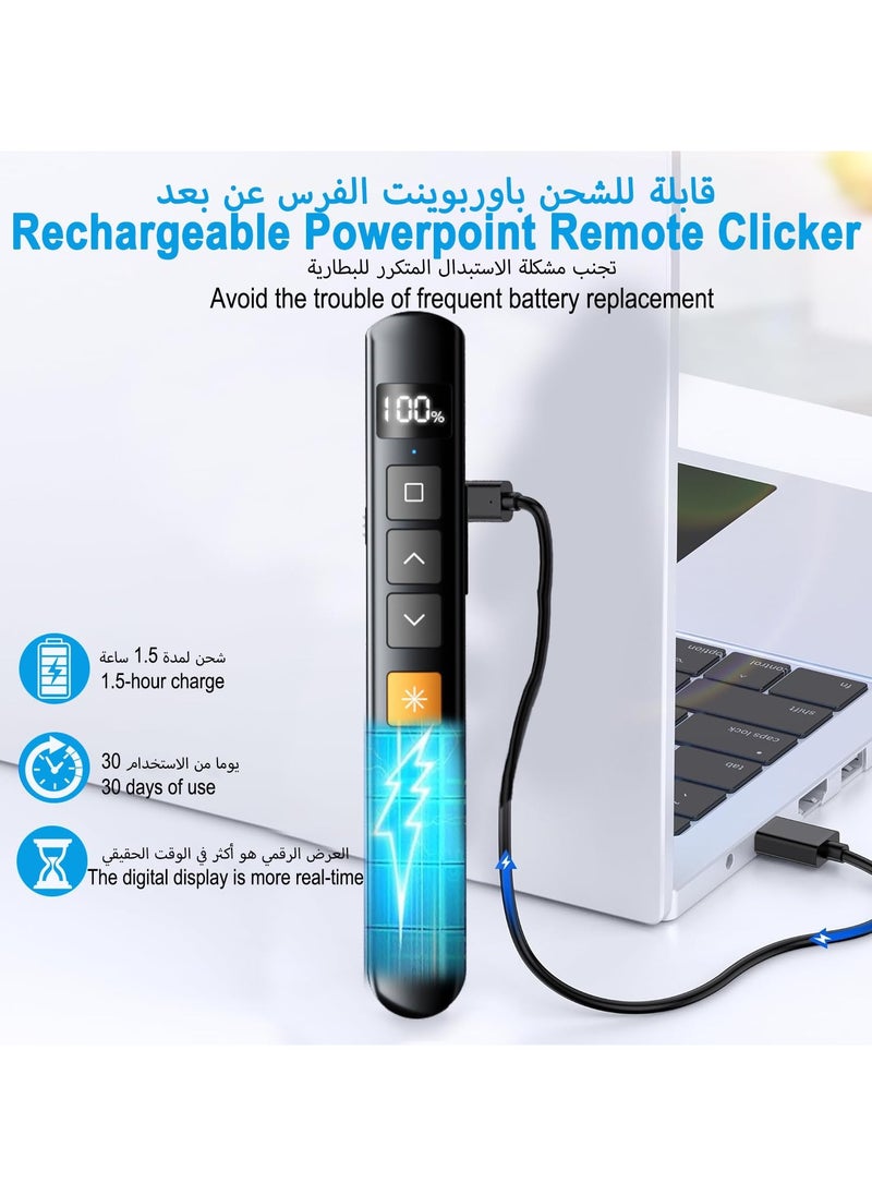 NajmStyle Presentation Clicker Wireless Presenter 2.4GHz Presentation Remote Control PowerPoint Red Laser Pen with Hyperlink & Volume Control, Slideshow Clicker with Laser Pointer for Mac Laptop Computer Office  - Image 4