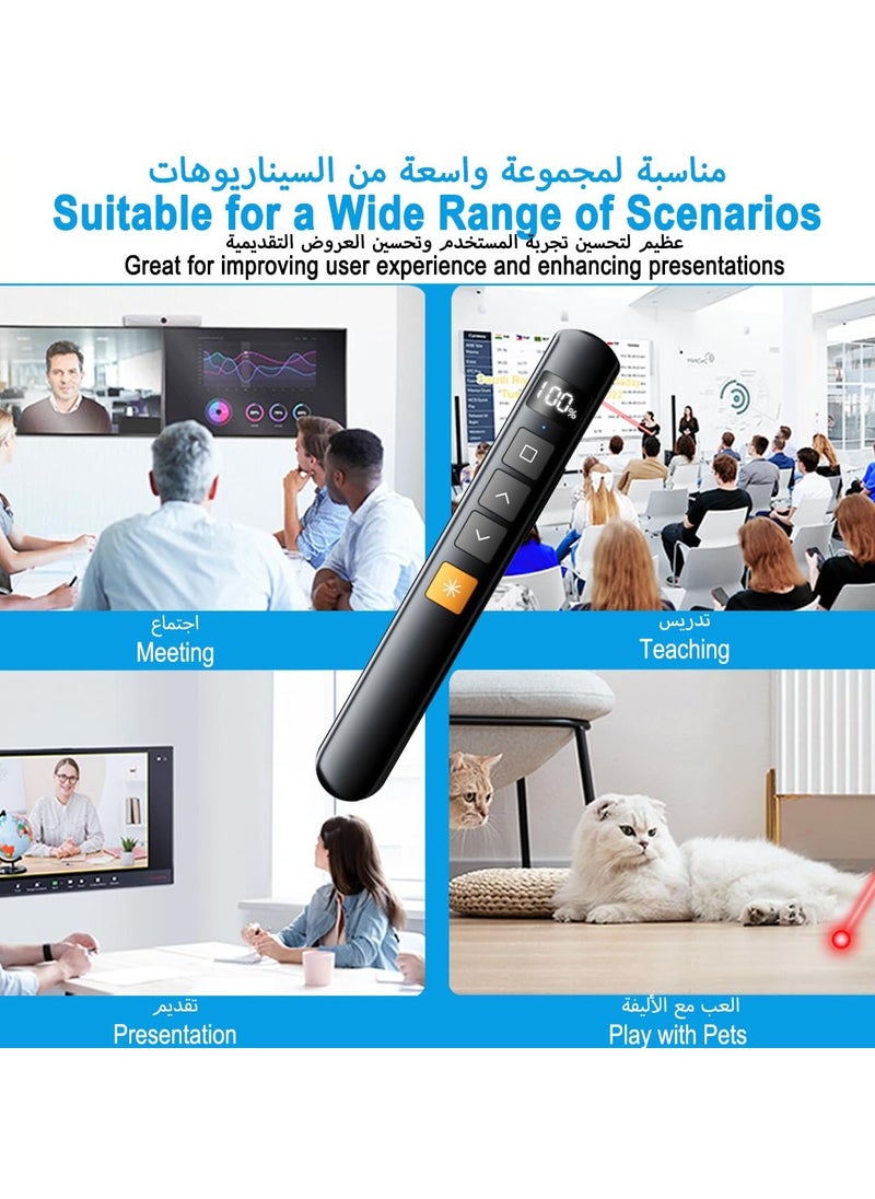 NajmStyle - Presentation Clicker Wireless Presenter 2.4GHz Presentation Remote Control PowerPoint Red Laser Pen with Hyperlink & Volume Control, Slideshow Clicker with Laser Pointer for Mac Laptop Computer Office - Image 1