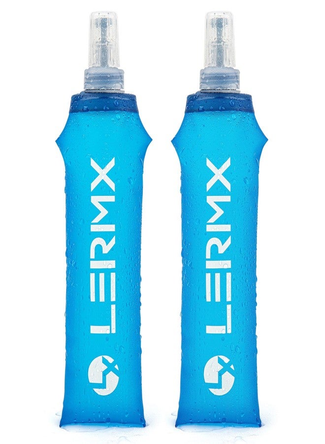 LX LERMX زجاجة ماء LERMX Quick Grip Chill سعة 500 مل (17 أونصة) مصنوعة من مادة TPU الناعمة، خالية من مادة BPA، مناسبة للجري والمشي لمسافات طويلة وركوب الدراجات والتسلق - قطعتان - Image 1