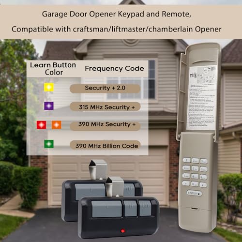 Iqqooe Garage Door Opener Keypad with 2 Garage Door Remotes for Liftmaster Chamberlain Craftsman Opener Remote Keypad Replaces 877878MAX 893MAX 893LM 971LM 877LM G940EVP2 5YearWarranty - Image 3
