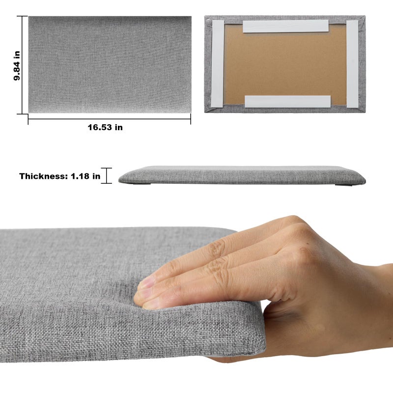 CvoMep 4 Piece Linen Fabric Peel and Stick Headboard, Upholstered Wall Mounted Headboard for Twin, 3D Anti-Collision Soundproof Self-Adhesive Wall Panel for Bedroom 16.53" x 9.84" - Image 3