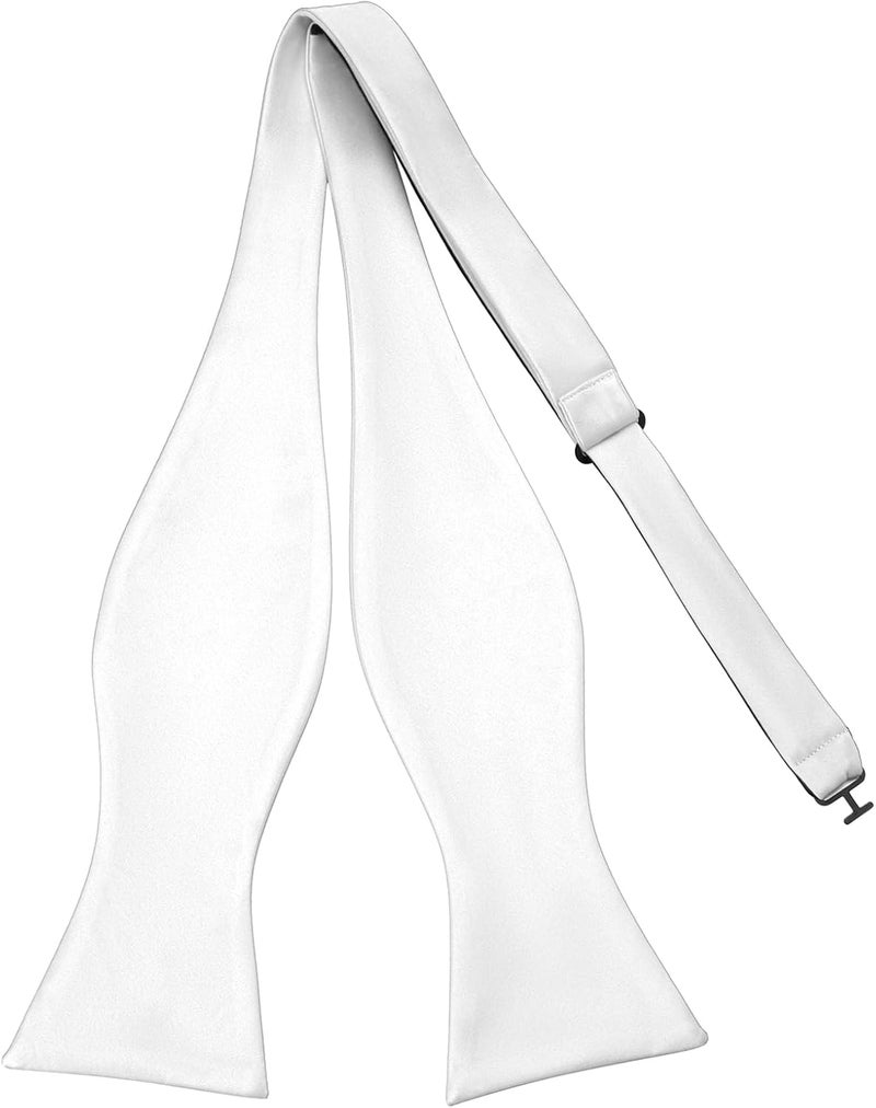 pensee Mens Solid Bowtie Woven Self Tie Bow Ties Tuxedo & Wedding Bowties - Image 1
