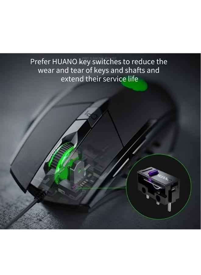 inphic USB Computer Mouse Wired, Silent Click Corded Mouse 3-Button Wired Optical Mouse, Office and Home Mice, Ergonomic Shape for Windows Computers, Macs, iPad, PC and Laptops, Black - Image 5