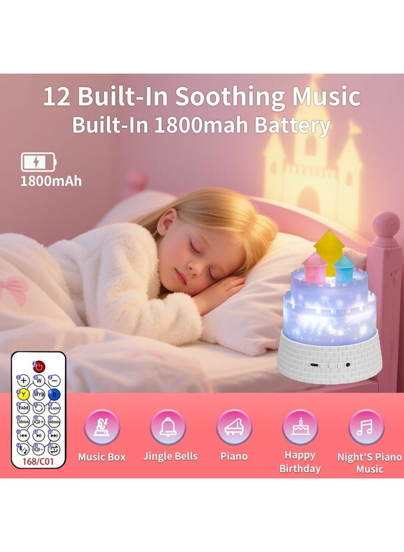 Barakah Star Projector Night Light, Kids Room Galaxy Lamp, 12 Soothing Music and 23 Projection Films, 360° Rotating Rechargeable Night Light with Remote and Timer, Ideal for Girls Bedroom and Nursery - Image 2