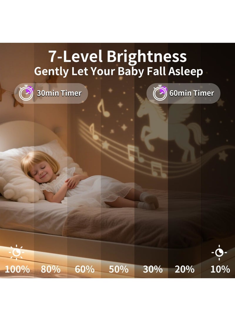 Barakah Star Projector Night Light, Kids Room Galaxy Lamp, 12 Soothing Music and 23 Projection Films, 360° Rotating Rechargeable Night Light with Remote and Timer, Ideal for Girls Bedroom and Nursery - Image 4