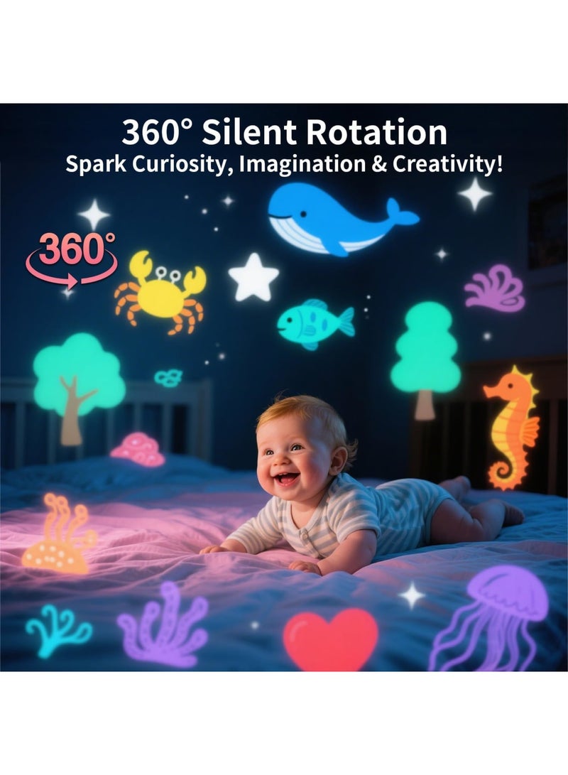 Barakah Star Projector Night Light, Kids Room Galaxy Lamp, 12 Soothing Music and 23 Projection Films, 360° Rotating Rechargeable Night Light with Remote and Timer, Ideal for Girls Bedroom and Nursery - Image 5