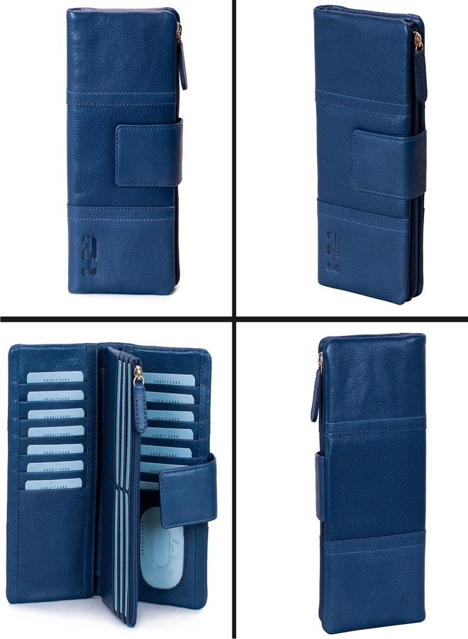 RIGOHILL Navy Designer Malmo Leather Wallet for Women | Beautiful Ladies Wallet | Purse for Girls - Image 4