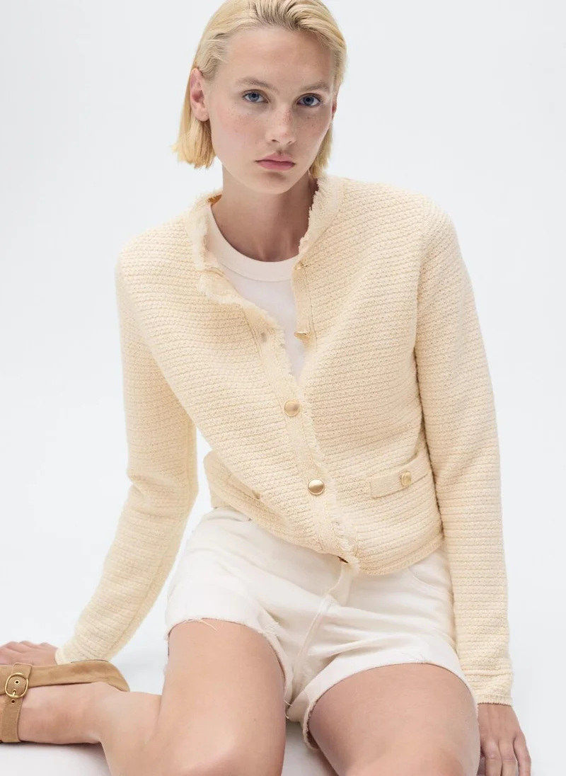 MANGO  Knitted cardigan with frayed ends for Women | Best Price UAE