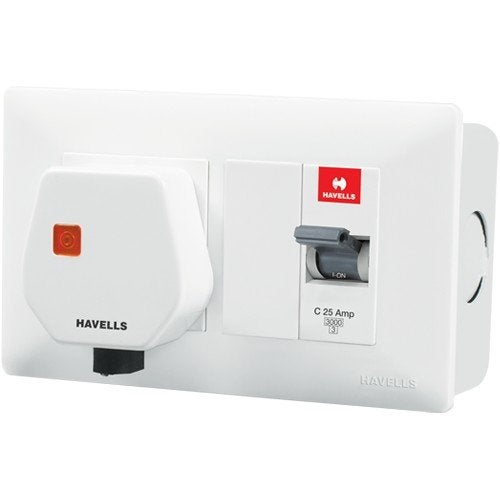 Havells مقبس محمي من نوع DBOXx MCB من هافيلز DHDMCSN0251025 قاعدة بلاستيكية PVC (أبيض) - Image 4