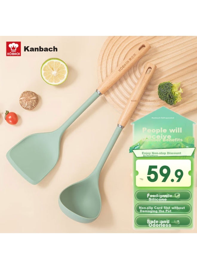 KBH Kangbahe Silicone Spatula And Ladle Set, Heat-resistant Non-stick Cooking Utensils For Kitchen, 2-piece Set - Image 1