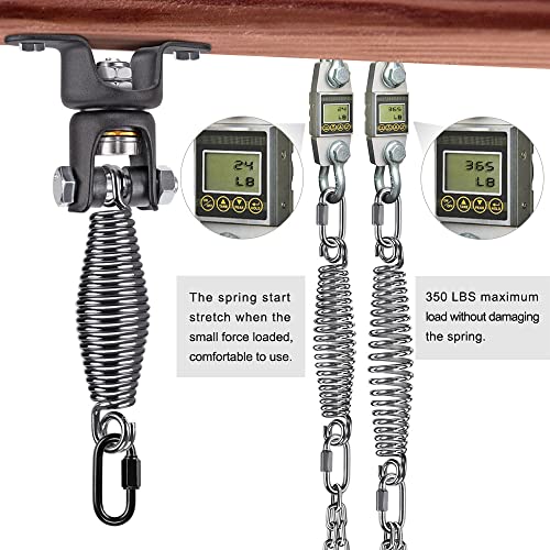 BeneLabel Heavy Duty Boxing Punching Bag Hanger with Spring, 360° Rotation Wood Beam Holder, 1 Carabiner, 1 Comfort Spring, 2 Hexagon Wood Screws and 2 Expansion Screws. - Image 4