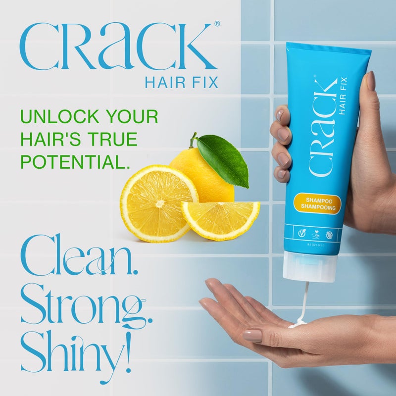 Crack HAIR FIX Shampoo with Twist Bottle | Moisturizing & Strengthening Sulfate-Free Formula | Protects Against Dryness, Reduces Breakage & Restores Shine | 8.5 Oz / 241 G - Image 2