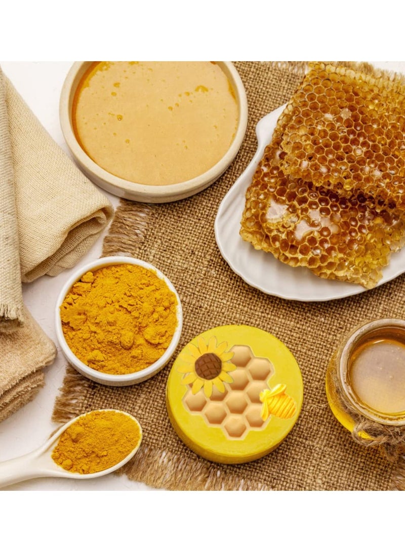 SYOSI 4 قطع قالب سيليكون نحلة الشوكولاتة أدوات تزيين الكعك لصنع الكعك قالب سيليكون قرص العسل عباد الشمس والنحلة قوالب فوندان لتزيين الكب كيك - Image 5