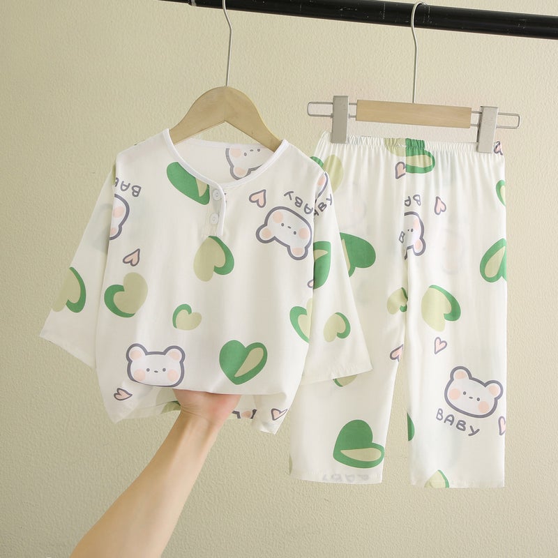 Kids Pajama Set Cotton Breathable Sleepwear Baby Bear 