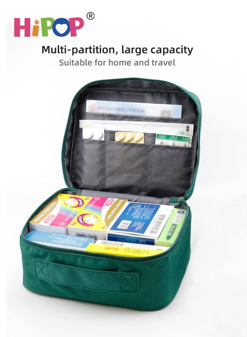 HIPOP First Aid Kit Bag, Empty Medical Storage Bag Survival Medical Kit, Portable Large Emergency Medical Supplies Pouch Bag for Home Outdoor Camping Hiking Travel - Image 3