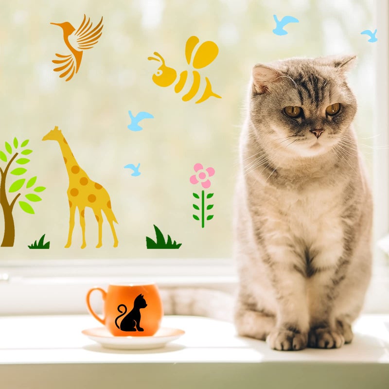 Fainne 100 Pcs 2 Inch Stencils Small Stencils for Painting on Wood Reusable Painting Templates Crafts for DIY Scrapbook, Wood, Wall, Fabric, Rock, Chalkboard, Sign(Animals) - Image 5