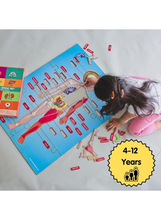 CocoMoco Kids Human Body Parts Puzzle For Kids - Giant Shape Cut Wooden Jigsaw Puzzle - 60+ Pieces - Stem Educational Toys Birthday Gift For Kids 4 To 10 Years - Image 4