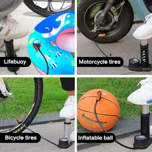 SARTE Foot Pump for Bike Car Tyre Inflator Pump Super Fast Air Pump for Cycle with Tyre Pressure Gauge Portable High Pressure Foot Air Pump Multipurpose Use As Balloon Air Pump Cycle, Football Pump - Image 5