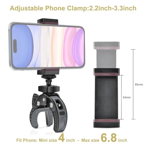 UTEBIT Bike Camera Mount with 1/4" Screw Bicycle Camera Clamp for Bike,Motorcycle, Gopro,Electric Vehicles,360° Rotation Handlebar Action Camera Smartphone - Image 2