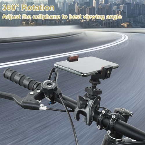 UTEBIT Bike Camera Mount with 1/4" Screw Bicycle Camera Clamp for Bike,Motorcycle, Gopro,Electric Vehicles,360° Rotation Handlebar Action Camera Smartphone - Image 5