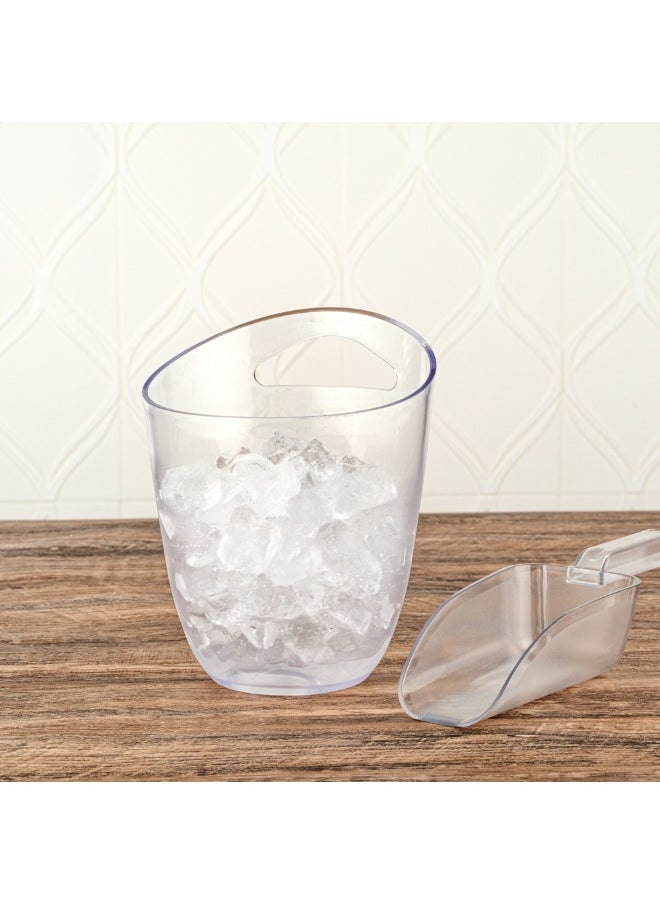 Restaurantware Bar Lux 9.3 x 7.5 x 7.8 Inch Champagne Buckets, 10 Round Wine Buckets - With Handle, Durable, Clear Plastic Wine Chiller Buckets, For Bottles And Soft Drinks  - Image 2