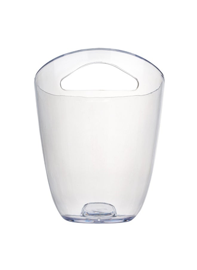 Restaurantware Bar Lux 9.3 x 7.5 x 7.8 Inch Champagne Buckets, 10 Round Wine Buckets - With Handle, Durable, Clear Plastic Wine Chiller Buckets, For Bottles And Soft Drinks  - Image 1