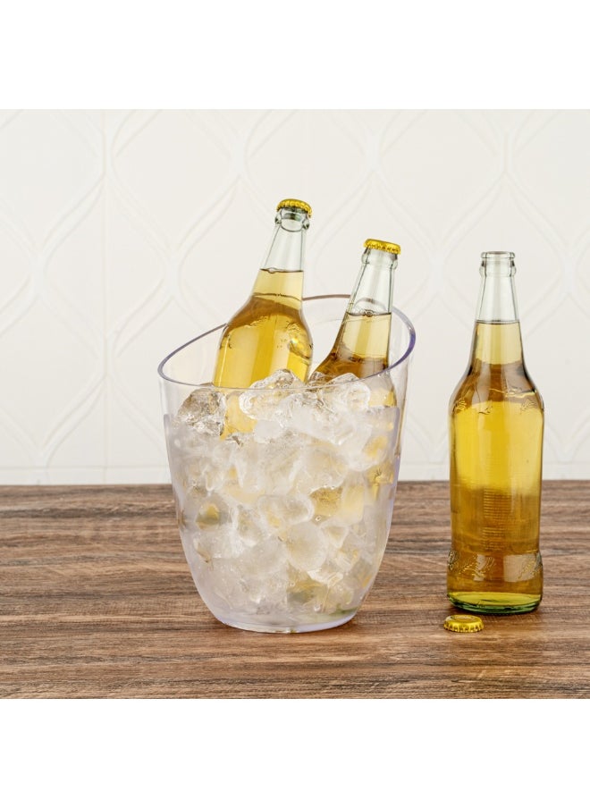 Restaurantware Bar Lux 9.3 x 7.5 x 7.8 Inch Champagne Buckets, 10 Round Wine Buckets - With Handle, Durable, Clear Plastic Wine Chiller Buckets, For Bottles And Soft Drinks  - Image 3
