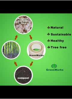 Generic Paper Plates, 100% Compostable Heavy Duty, Disposable 6 Inch, Small Dessert Plate - [50-Pack]- Eco-Friendly, Biodegradable Bagasse Natural Brown Small Plates  - Image 2