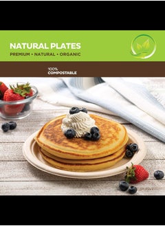 Generic Paper Plates, 100% Compostable Heavy Duty, Disposable 6 Inch, Small Dessert Plate - [50-Pack]- Eco-Friendly, Biodegradable Bagasse Natural Brown Small Plates  - Image 4