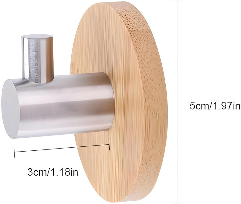 Boniry 4 PCS Wooden Wall Hanging Hook, Wall Heavy Duty Home Decor Items, Best Use for Bathroom Essential and Kitchen Accessories Items, Bath Towel Hook - Image 2