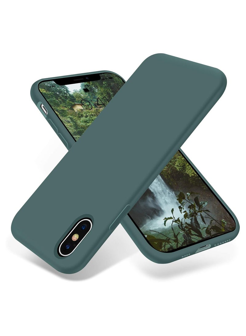 DUSALA iPhone XS Max Case, Liquid Silicone Phone Case for iPhone XS Max 6.8 Inch, Colorful Silky-Soft Protective Cover (Green) - Image 1