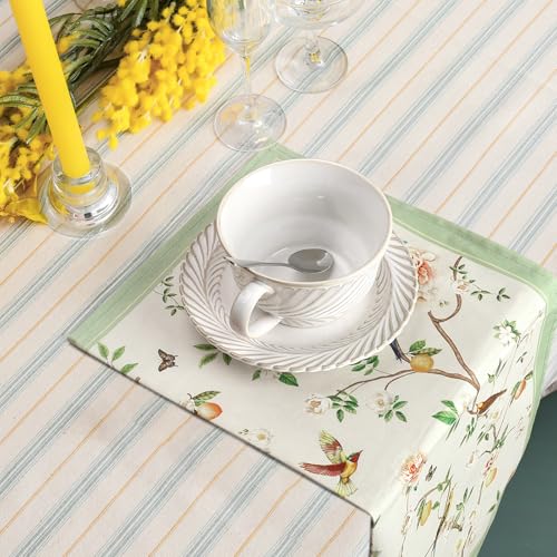 Arquiel Bird Branch Napkins, 18×18 Inch Floral Dinner Cloth Napkins Set of 4, Washable Cotton Soft Absorbent Square Napkins for Dining Kitchen Party Wedding Decoration - Image 2