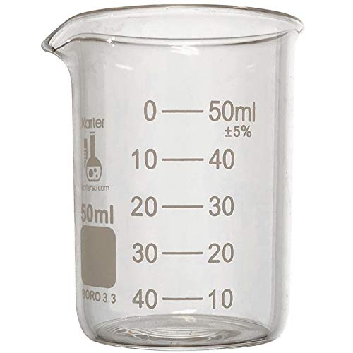 Karter Scientific 50ml Beaker, Low Form Griffin, Borosilicate 3.3 Glass, Double Scale, Graduated, Karter Scientific 213D31 (Single) - Image 2