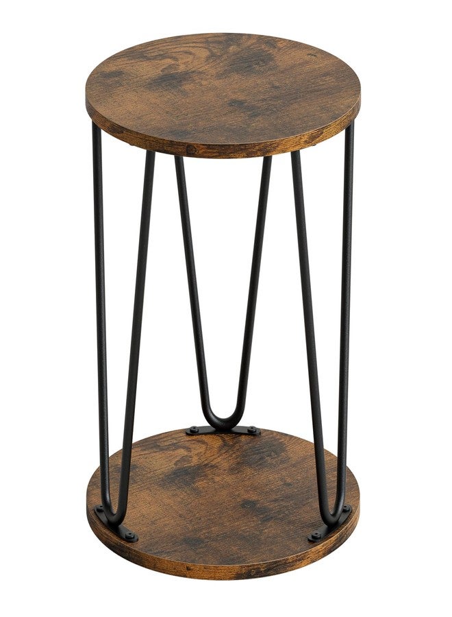 Masupu Round Wooden Step Stool, 11.8 inch Small Plant Stand, Non-Slip Step Stool, Single Plant Stand Indoor, Sturdy Footstool for Kitchen, Bathroom, Bedroom(Brown) - Image 1