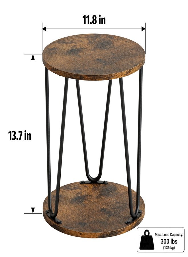 Masupu Round Wooden Step Stool, 11.8 inch Small Plant Stand, Non-Slip Step Stool, Single Plant Stand Indoor, Sturdy Footstool for Kitchen, Bathroom, Bedroom(Brown) - Image 3