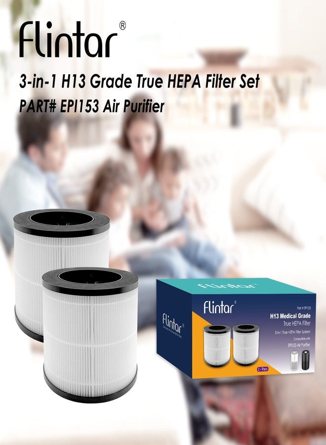 Flintar EPI153 Replacement Filter, Compatible with MOOKA and KOIOS EPI153 EP1153 Air Purifier EPI-153, 3-in-1 H13 Grade Filtration and Activated Carbon Filter, 2-Pack - Image 5