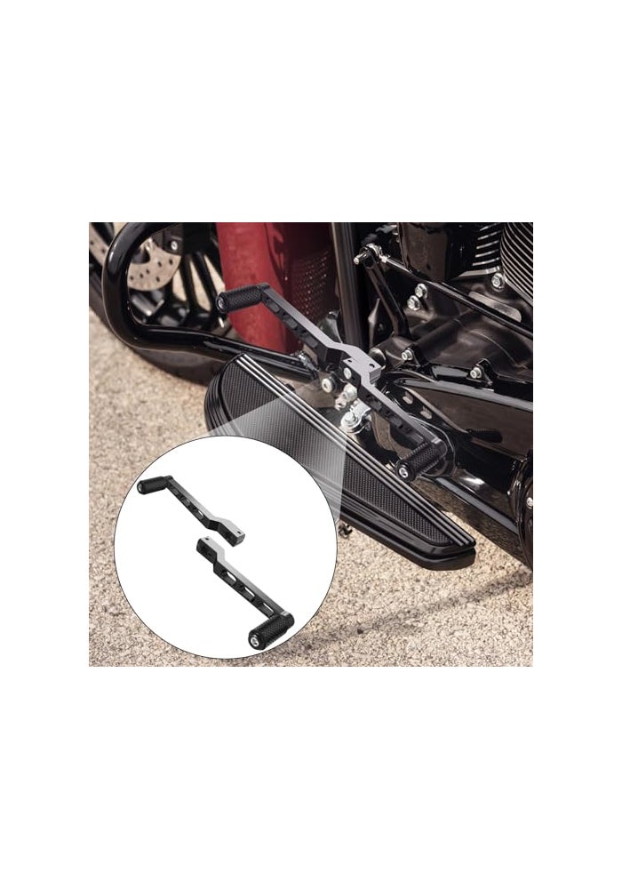 HEYOMOTOR Motorcycle Heel Toe Shift Lever Brake Pedals Shift Peg for Harley Davidson Softail Touring Road Glide Street Glide Levers Road King Glide Trikes Shifter Levers Black - Image 3