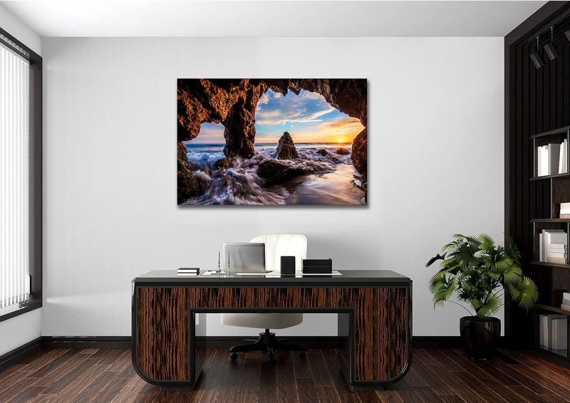 Muolunna Sunset Over Rocks Canvas Print - Image 4
