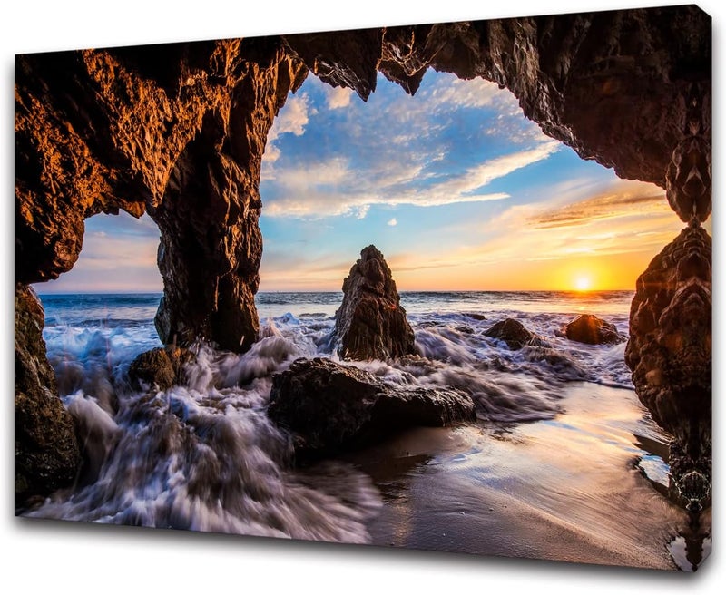 Muolunna Sunset Over Rocks Canvas Print - Image 1