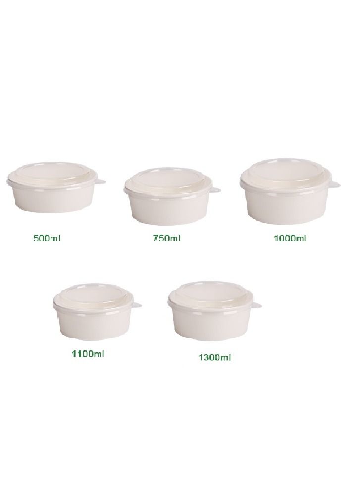 PRODEL ProdelPak Round Paper Bowl White PP Lid 20 Pieces  - Image 3