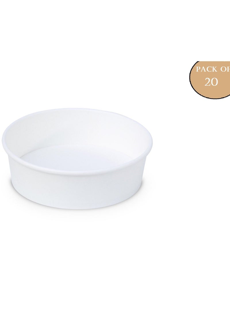 PRODEL ProdelPak Round Paper Bowl White PP Lid 20 Pieces  - Image 1