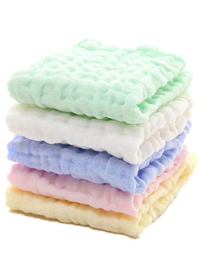 Gonice 5pcs Muslin Baby Washcloths and Towels, Natural Organic Cotton Baby Washcloths, Soft Newborn Baby Towel and Muslin Washcloth for Sensitive Skin  - Image 1