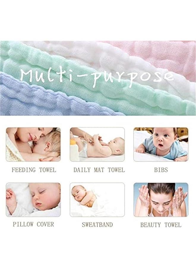 Gonice 5pcs Muslin Baby Washcloths and Towels, Natural Organic Cotton Baby Washcloths, Soft Newborn Baby Towel and Muslin Washcloth for Sensitive Skin  - Image 5