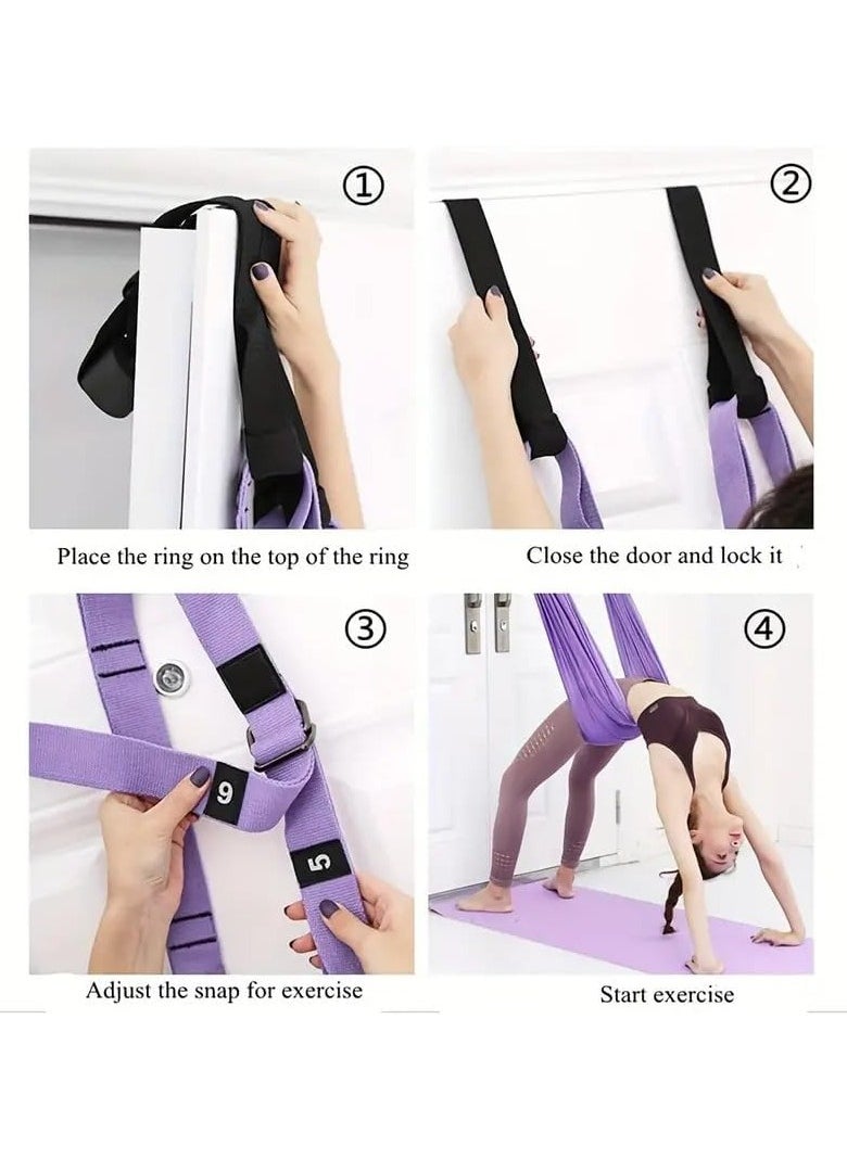 QSHOP Yoga Resistance Rope, Elastic Waist Back Leg Band Fitness Yoga Stretch Band Yoga Fitness Stretch Band Leg Extension Assistance Trainer Yoga Trainer Fitness Dance Waist Trainer  - Image 3