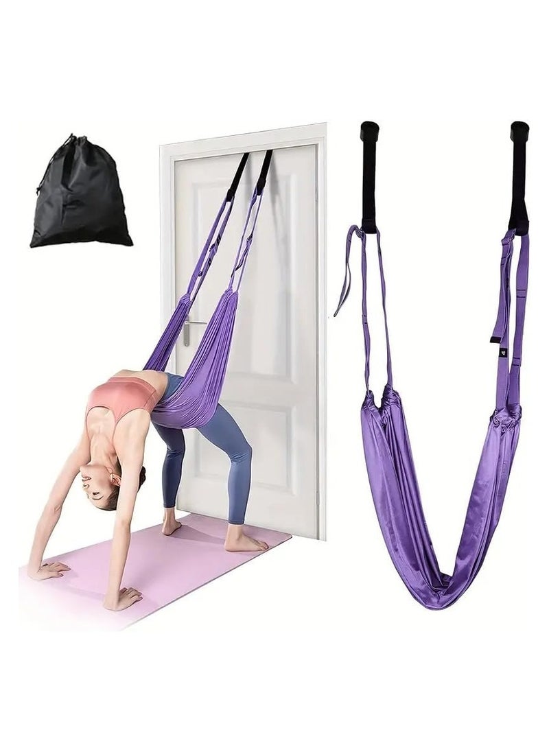 QSHOP Yoga Resistance Rope, Elastic Waist Back Leg Band Fitness Yoga Stretch Band Yoga Fitness Stretch Band Leg Extension Assistance Trainer Yoga Trainer Fitness Dance Waist Trainer  - Image 1