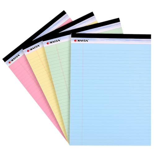 KAISA Colored Legal Pad Writing Pads 8.5x11 inch, Wide Ruled, 40 Sheets/Pad, 20lb Colored Paper, Perforated Writing Pad with Sturdy Back (4 Pads), KSU-5972 - Image 1